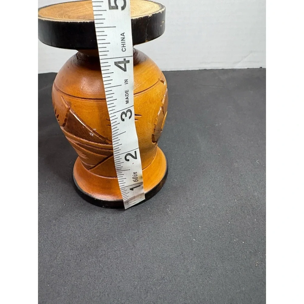 hand-carved wooden‎ vase